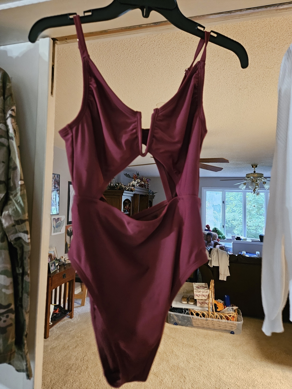 Plum Cutout One-Piece Bodysuit